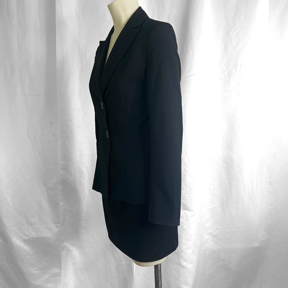 CUE BLACK BLAZER SINGLE BREAST BLAZER BACK SLIT  MADE IN AUSTRALIA WOMEN SIZE 8 - Picture 9 of 15